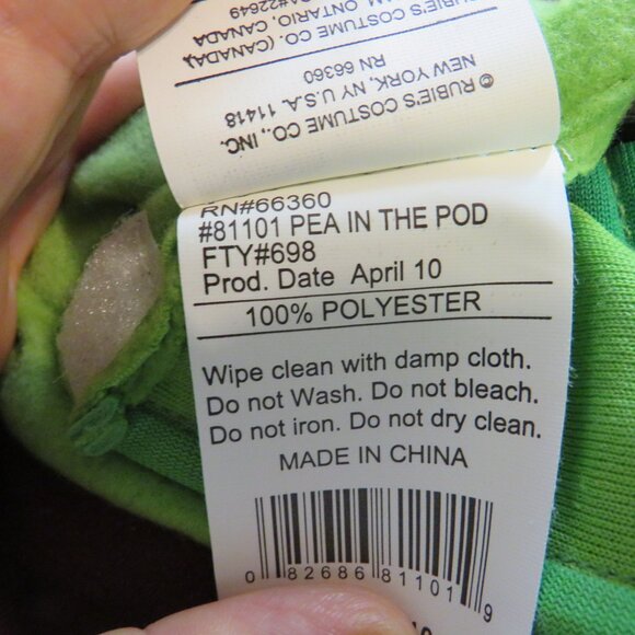 Baby Pea in a Pod w Hat Bodysuit Halloween Costume Vegetable plush - Picture 8 of 10